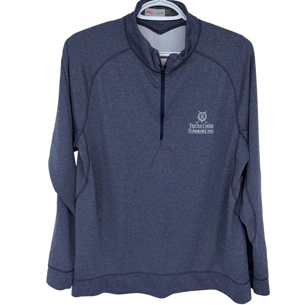 KJUS St. Andrews Links Golf 1/4 Zip Pullover Mens Large The Old Course Keano